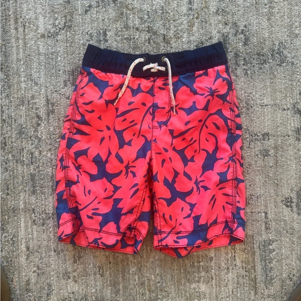 Gap Boys Tropical Red and Blue Swim Shorts Size Small